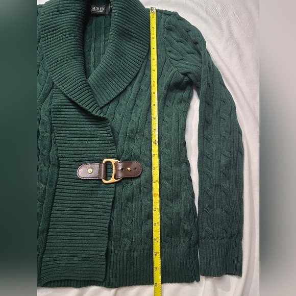 Ralph Lauren Black label Cotton Shawl Collar Sweater buckle size Medium - Picture 8 of 14